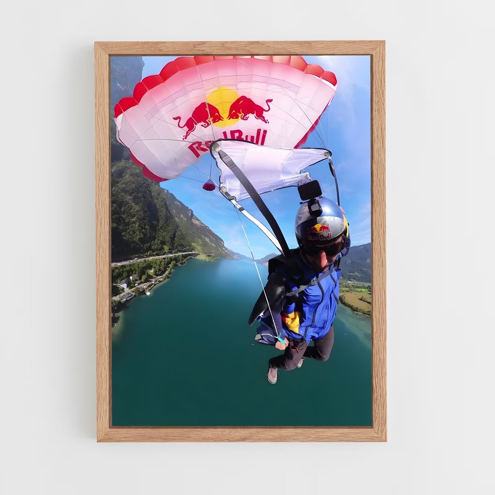 Poster Red bull survoler – affiche Parachutisme (vue 4)